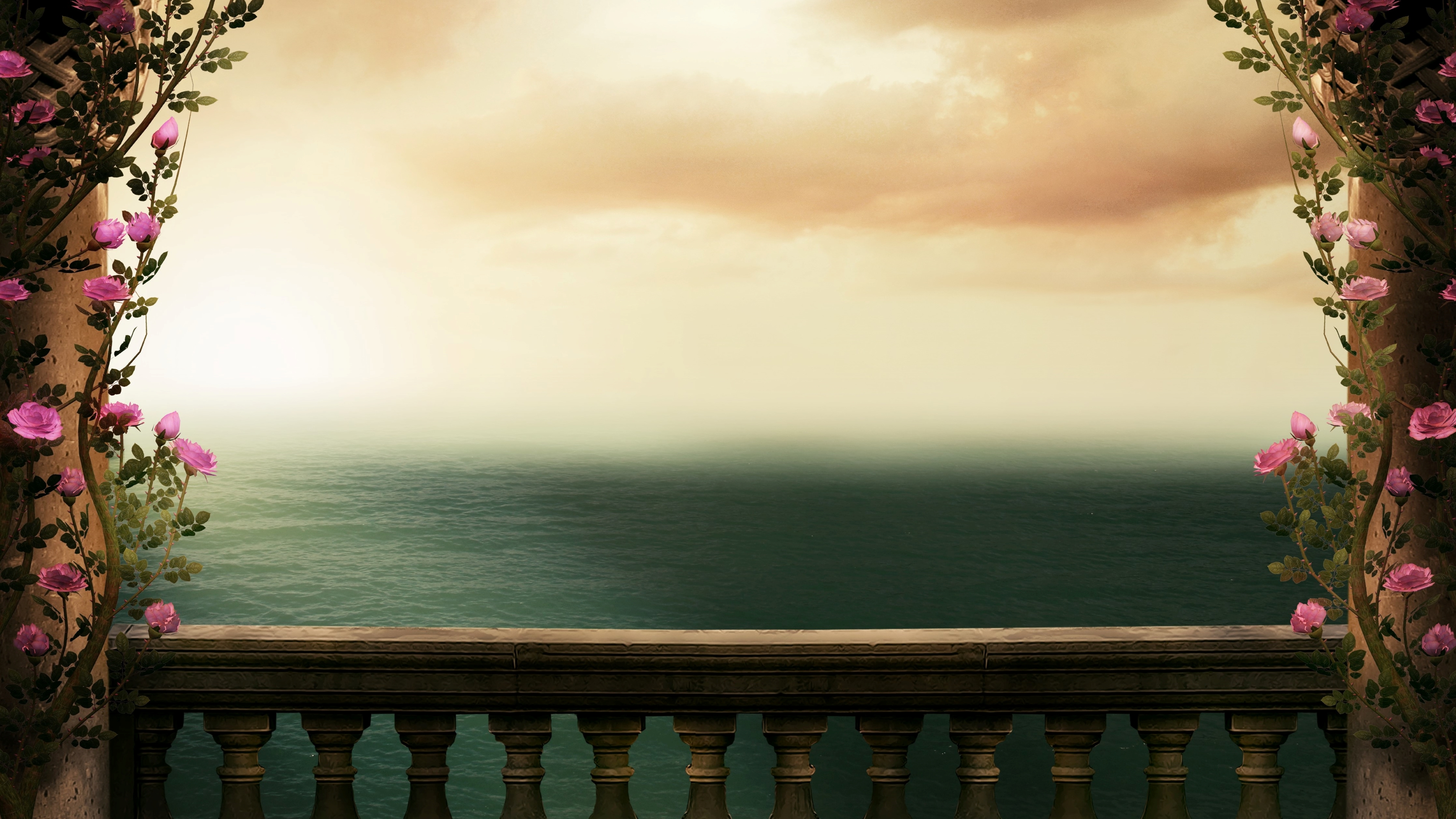 Sea View From A Balcony 4k Ultra Hd Wallpaper Background Image 3840x2160