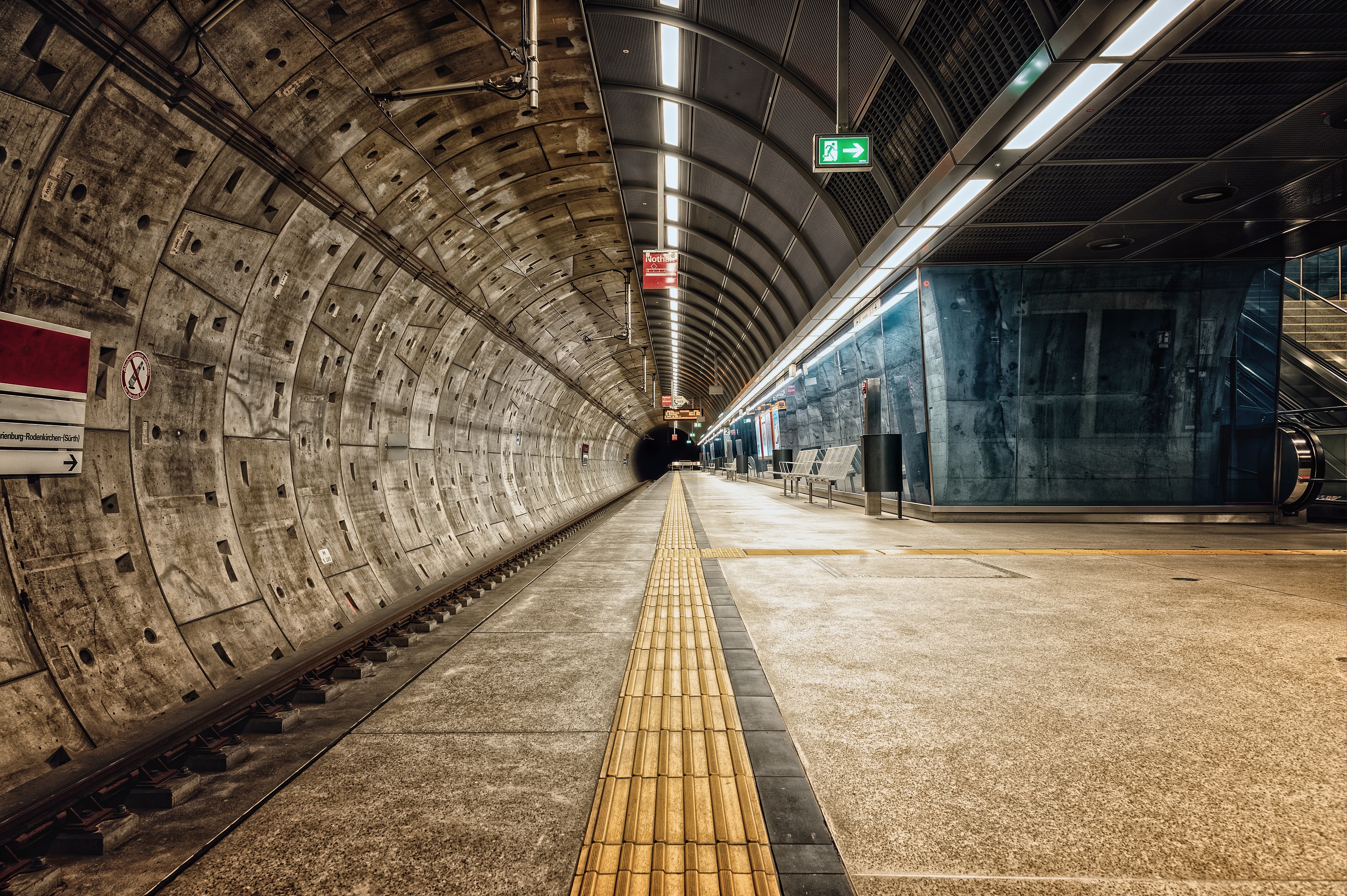 Underground Tunnel, Metro Railway Station, Cologne, Germany by Tama66