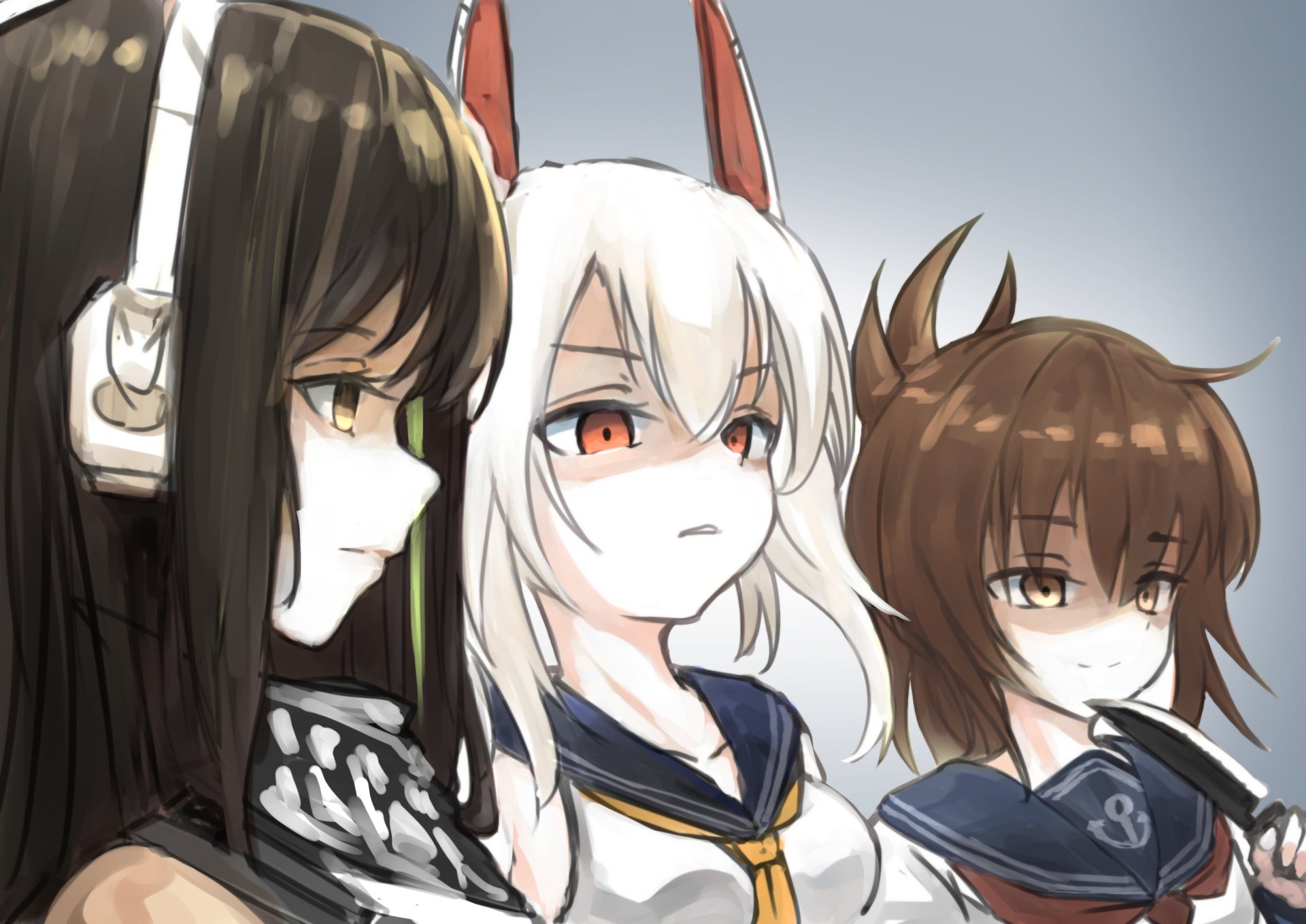 Download Kantai Collection Azur Lane Girls Frontline M4A1 (Girls Frontline) Ayanami (Azur Lane) Inazuma (Kancolle) Video Game Crossover 4k Ultra HD Wallpaper by みよぴゐ