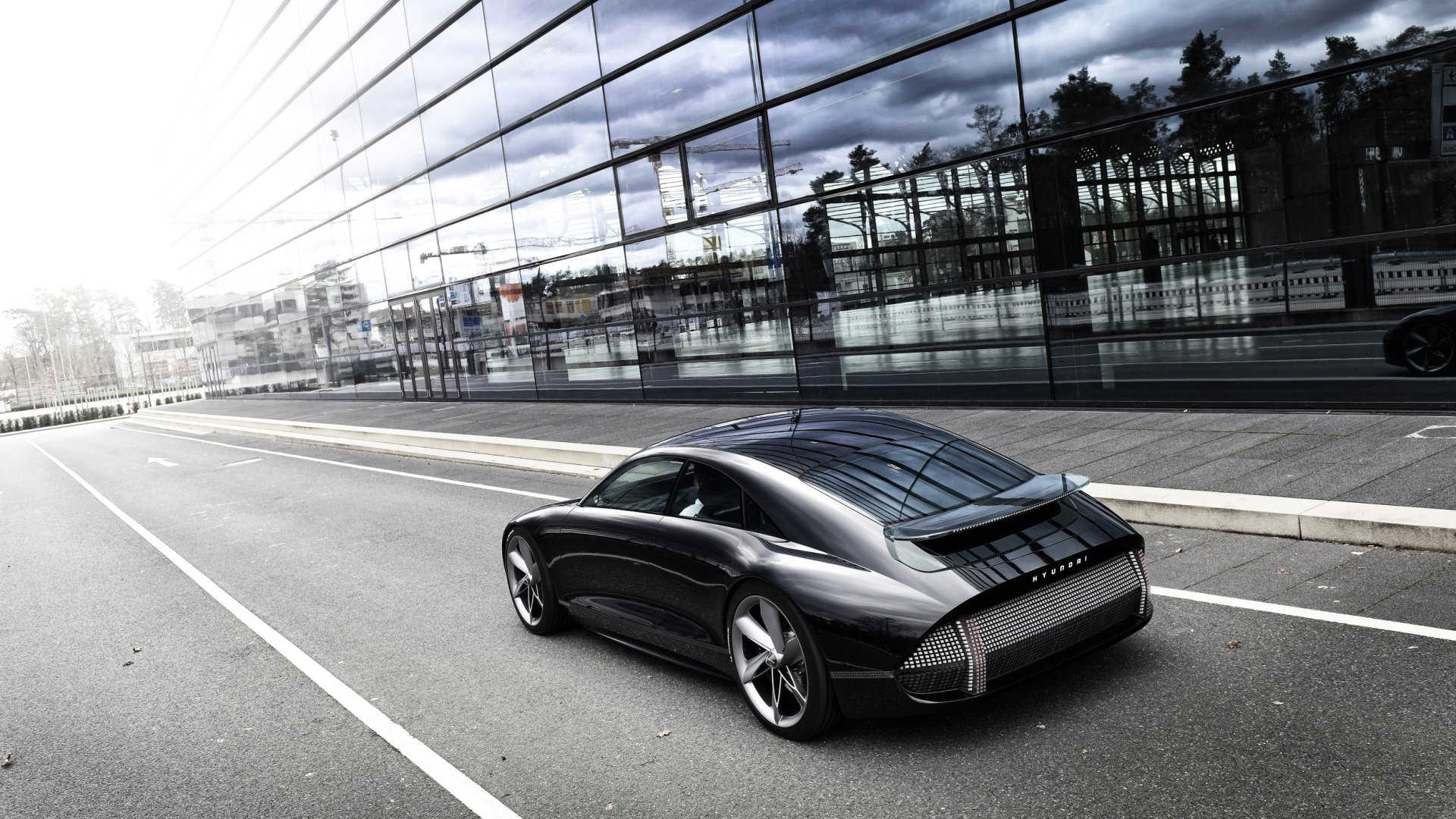 Download Electric Car Black Car Car Hyundai Vehicle Hyundai Prophecy HD Wallpaper