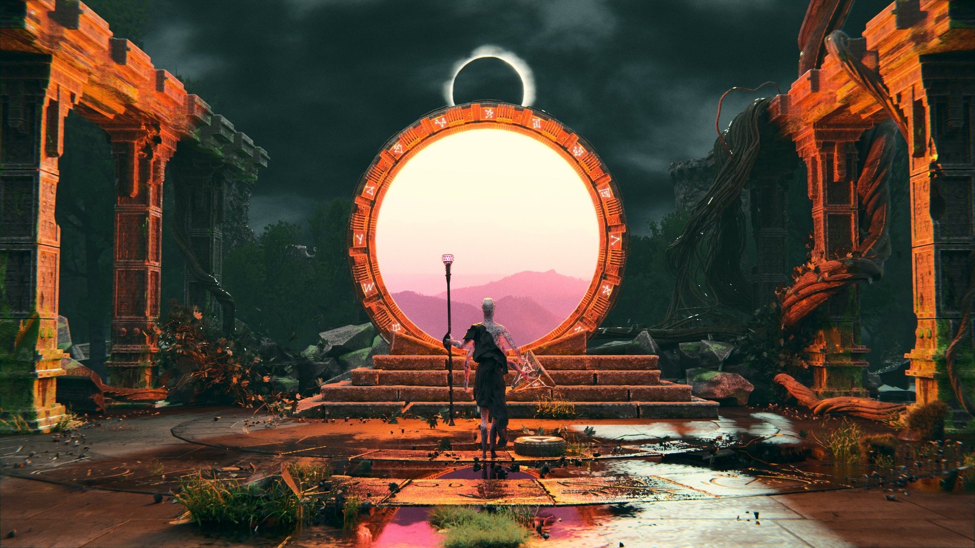 Download Stargate Sci Fi Portal Sci Fi Portal 4k Ultra HD Wallpaper by Eduard Leszczynski
