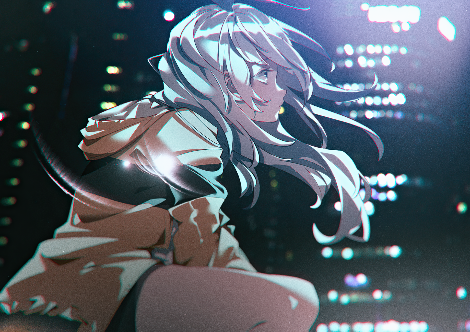 Download Light Night City Anime Original Anime Night Anime City HD Wallpaper by LOWRISE