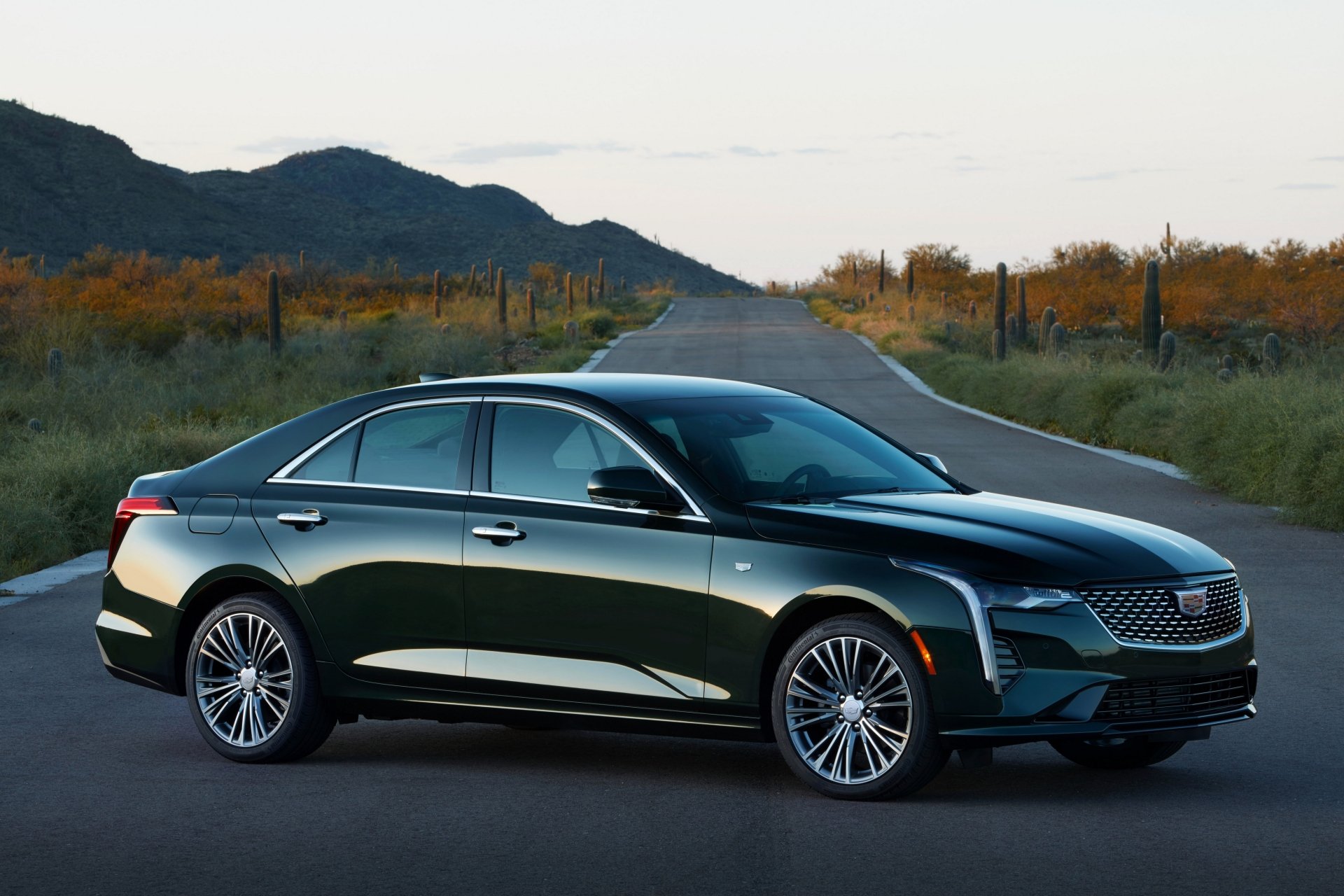 Download Compact Car Green Car Car Cadillac Vehicle Cadillac CT4 4k Ultra HD Wallpaper