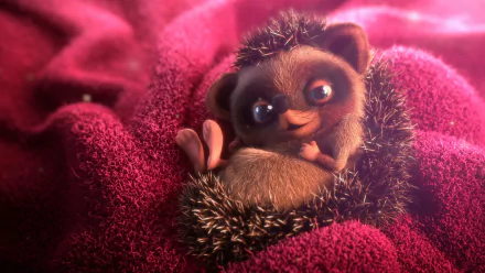  Cuddly Baby Hedgehog in a Blanket by Ludovic LIEME