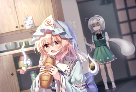 Yuyuko Saigyouji Myon (Touhou) Youmu Konpaku Anime Touhou HD Desktop Wallpaper | Background Image