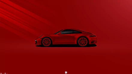 A striking red Porsche 911 Carrera 4S displayed against a bold red background, showcasing its sleek design in this 4K Ultra HD desktop wallpaper.