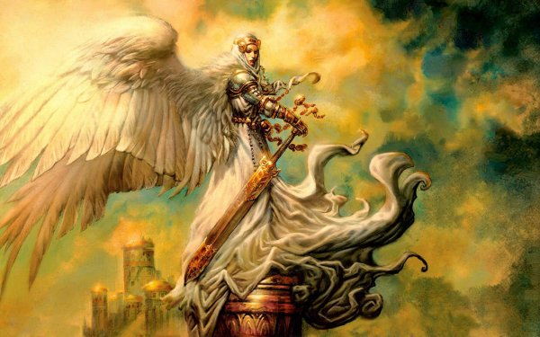 Juego Magic: The Gathering Fantasía Ángel Ángel Guerrero Woman Warrior Wings Fondo de pantalla HD | Fondo de Escritorio