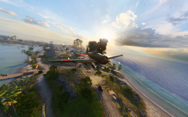 Wake Island airplane video game Battlefield V HD Desktop Wallpaper | Background Image