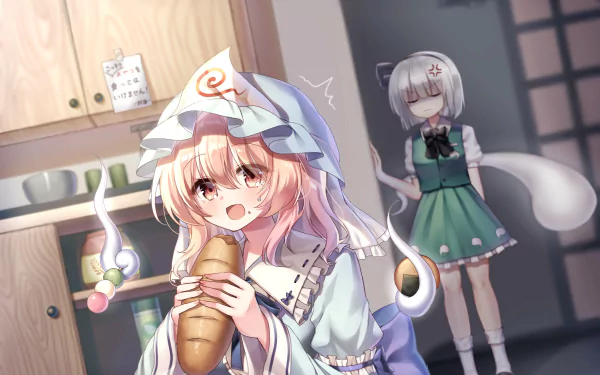 Yuyuko Saigyouji Myon (Touhou) Youmu Konpaku Anime Touhou HD Desktop Wallpaper | Background Image