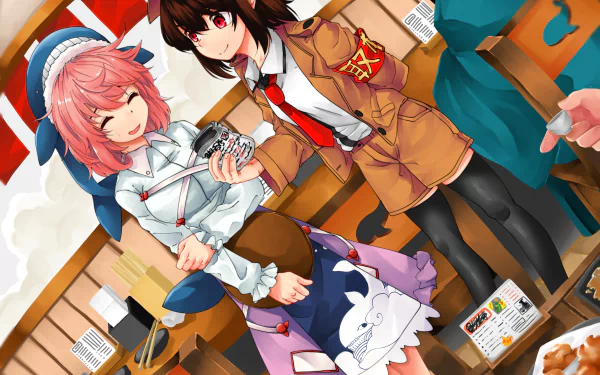 Okunoda Miyoi Aya Shameimaru Anime Touhou HD Desktop Wallpaper | Background Image