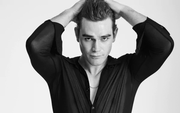 Black & White actor New Zealander Celebrity KJ Apa HD Desktop Wallpaper | Background Image