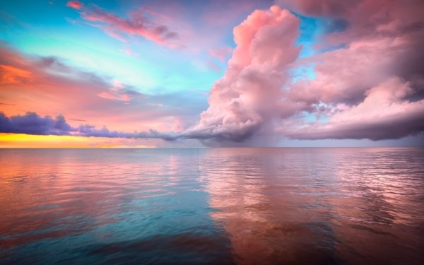 Earth Ocean Sky Cloud Sunset Horizon HD Wallpaper | Background Image
