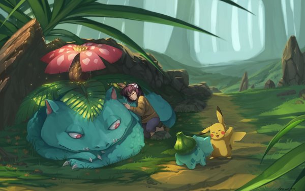 Video Game Pokémon Pikachu Venusaur Bulbasaur HD Wallpaper | Background Image