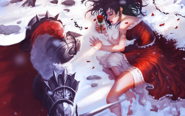 Fantasy Women Snow Rose HD Wallpaper | Background Image