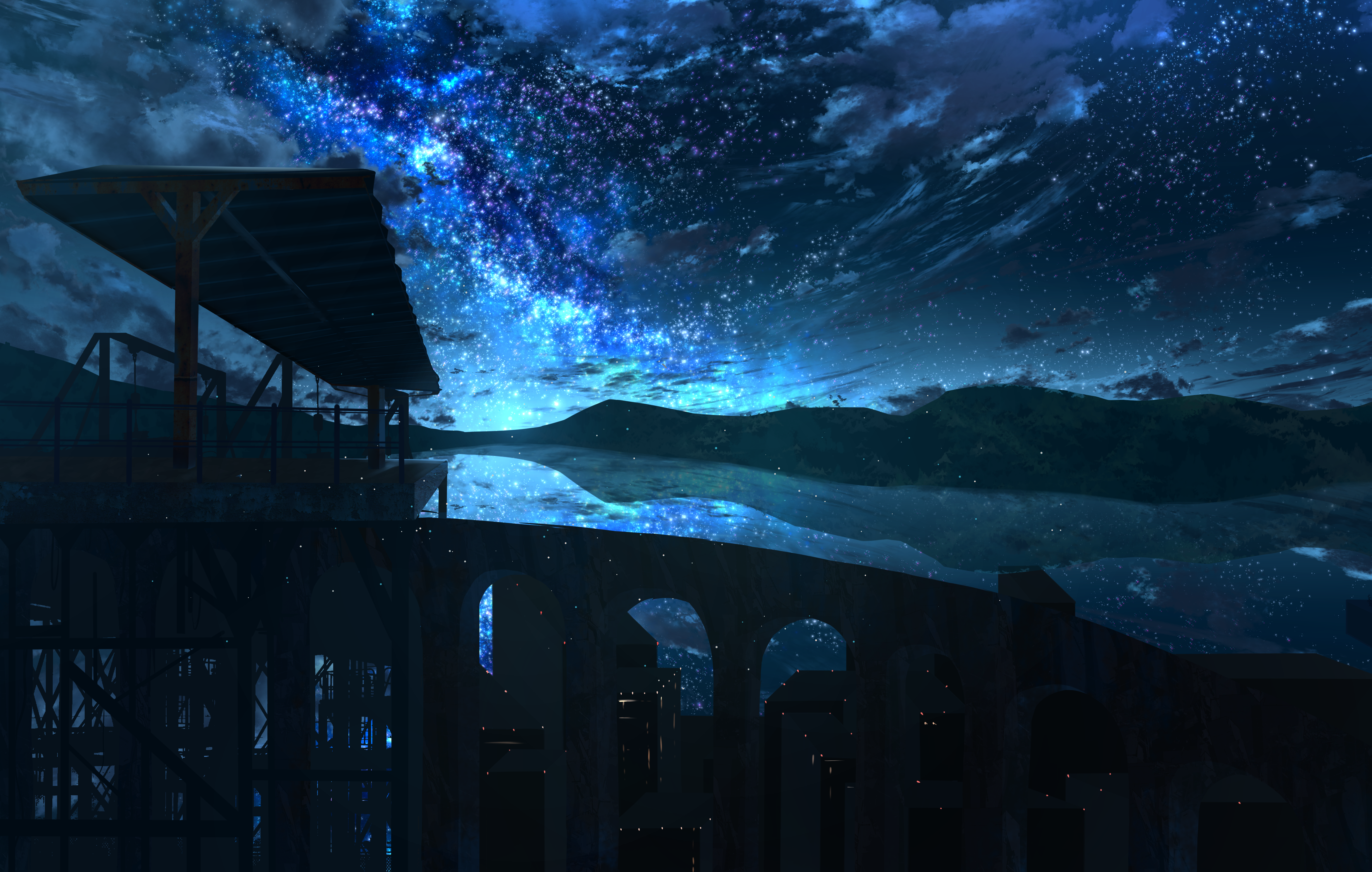 Wallpaper  anime girls landscape shooting stars nightscape night sky  sunset ai art 3136x1792  pllo  2226176  HD Wallpapers  WallHere