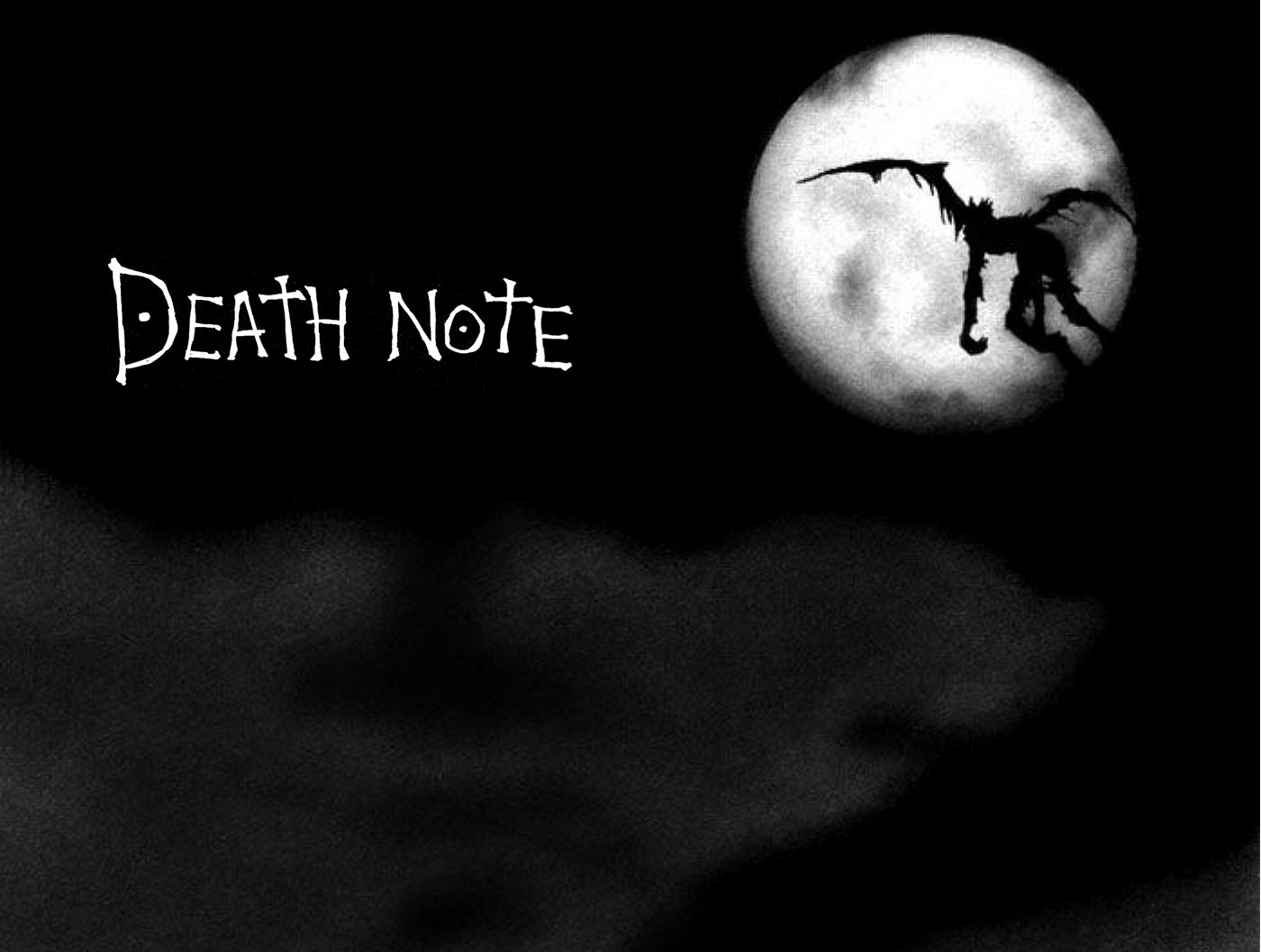 Anime character from Death Note featured in a desktop wallpaper.