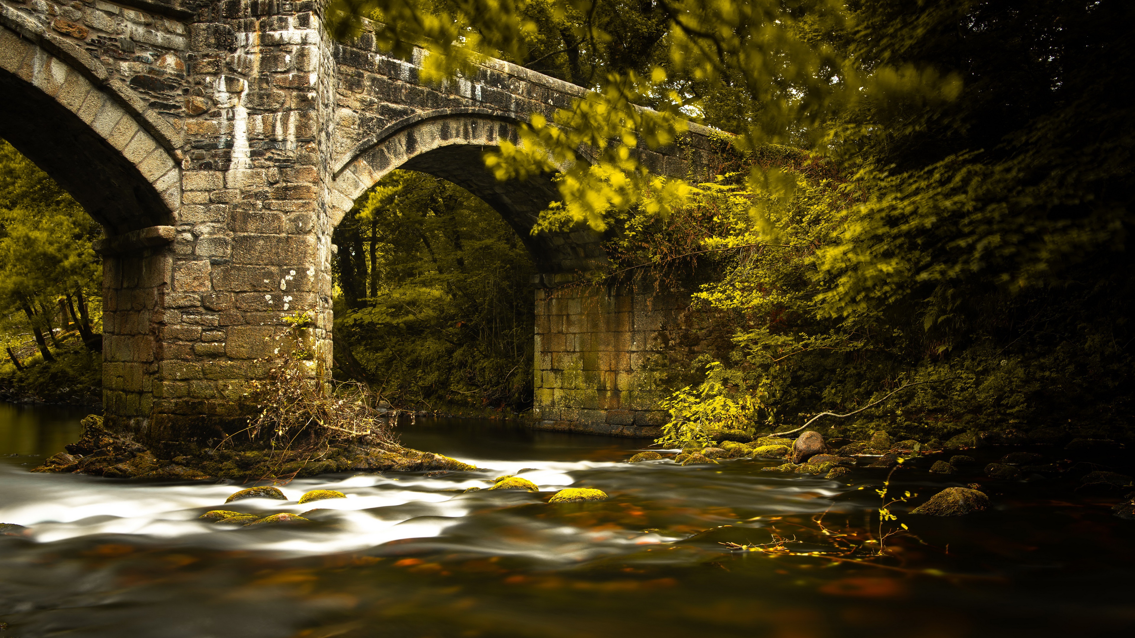 Download Nature River Man Made Bridge 4k Ultra HD Wallpaper