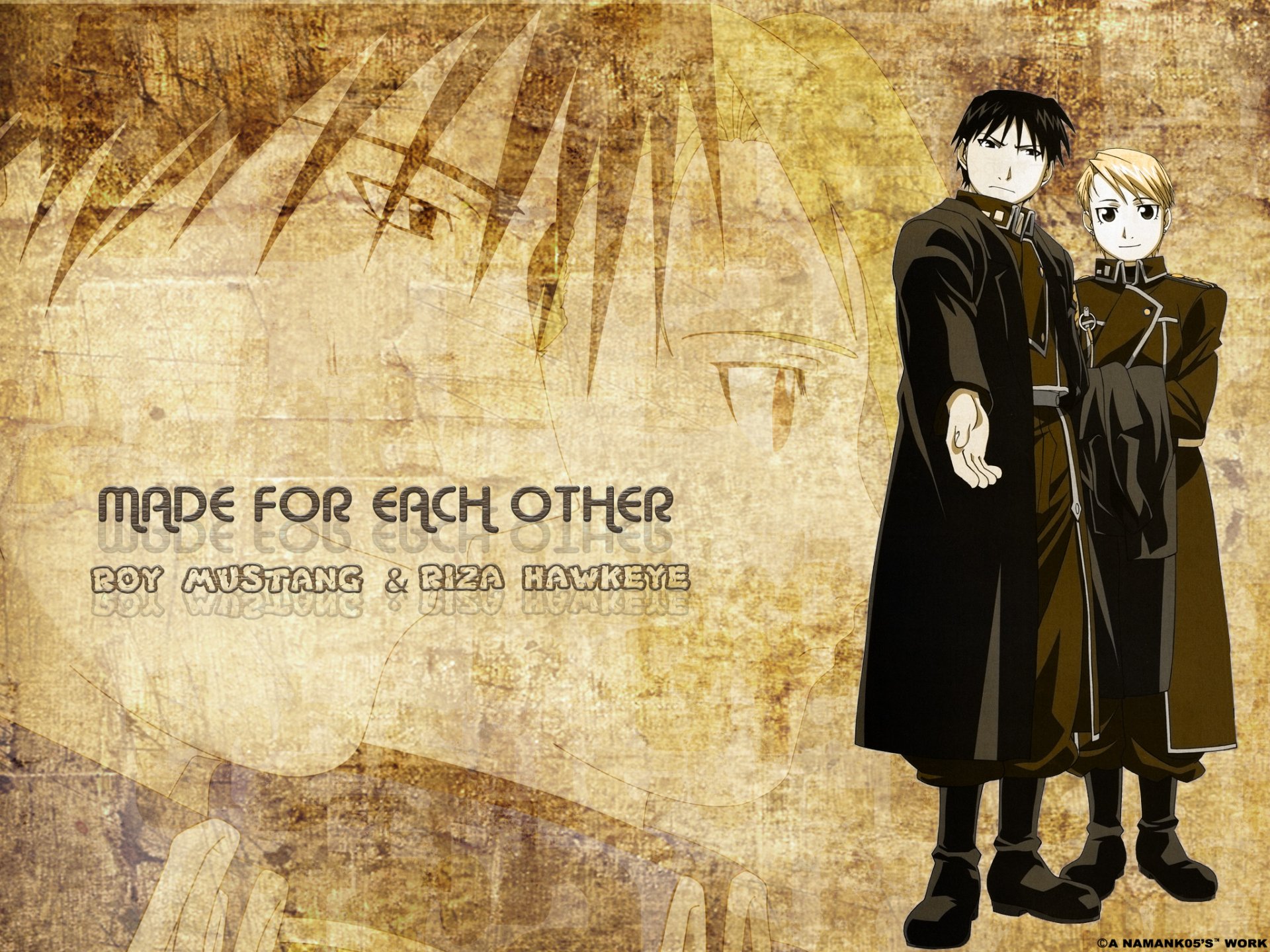 Fullmetal Alchemist HD Wallpaper: Riza Hawkeye & Roy Mustang United