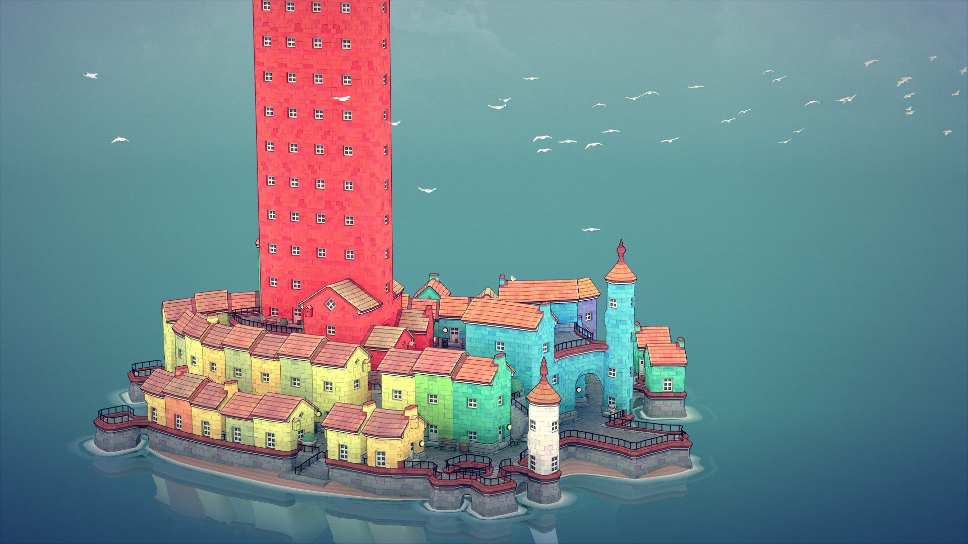 Colorful Townscaper Game Art HD Wallpaper