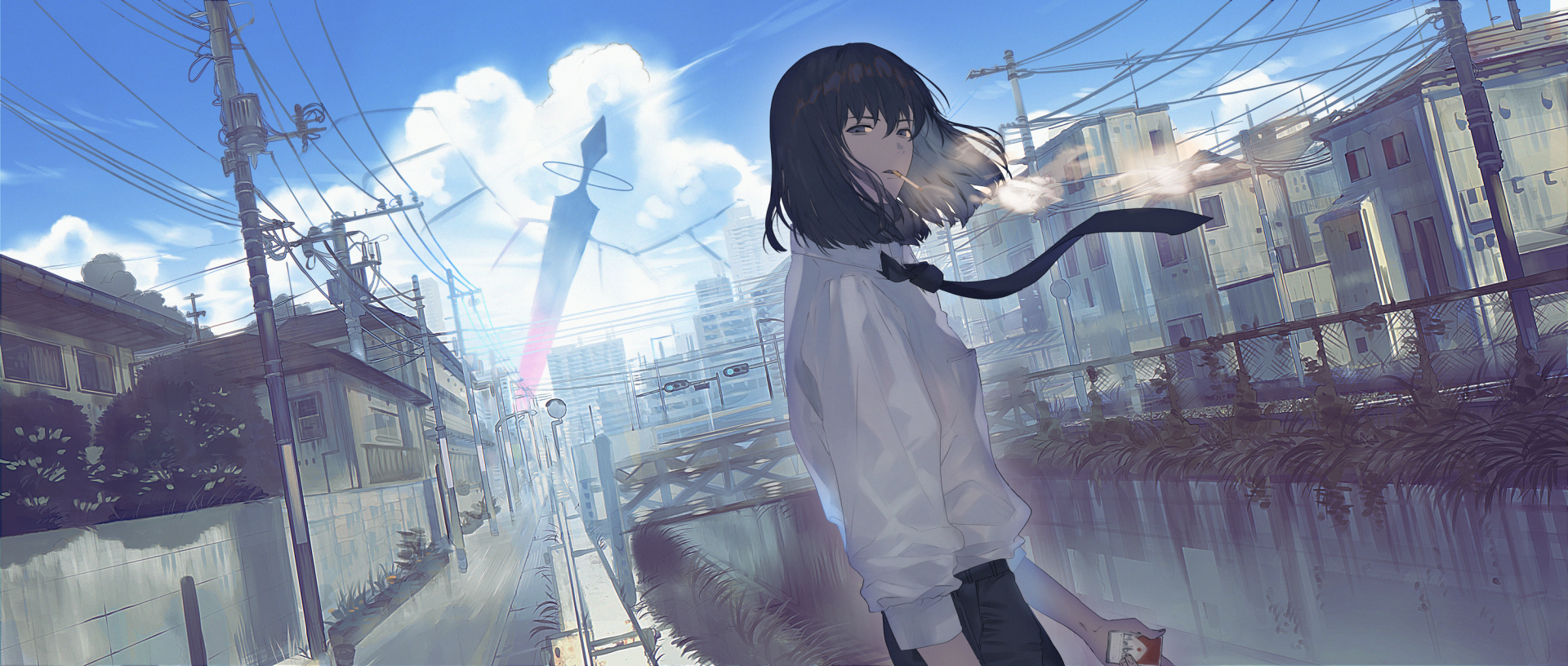 Download Black Hair Anime Original HD Wallpaper by 黒田ヱリ