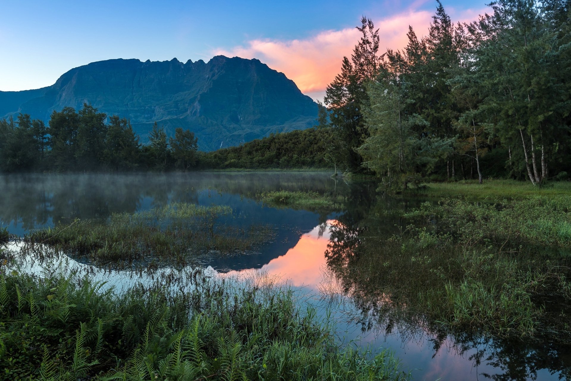 Download Mountain Forest Nature Lake HD Wallpaper