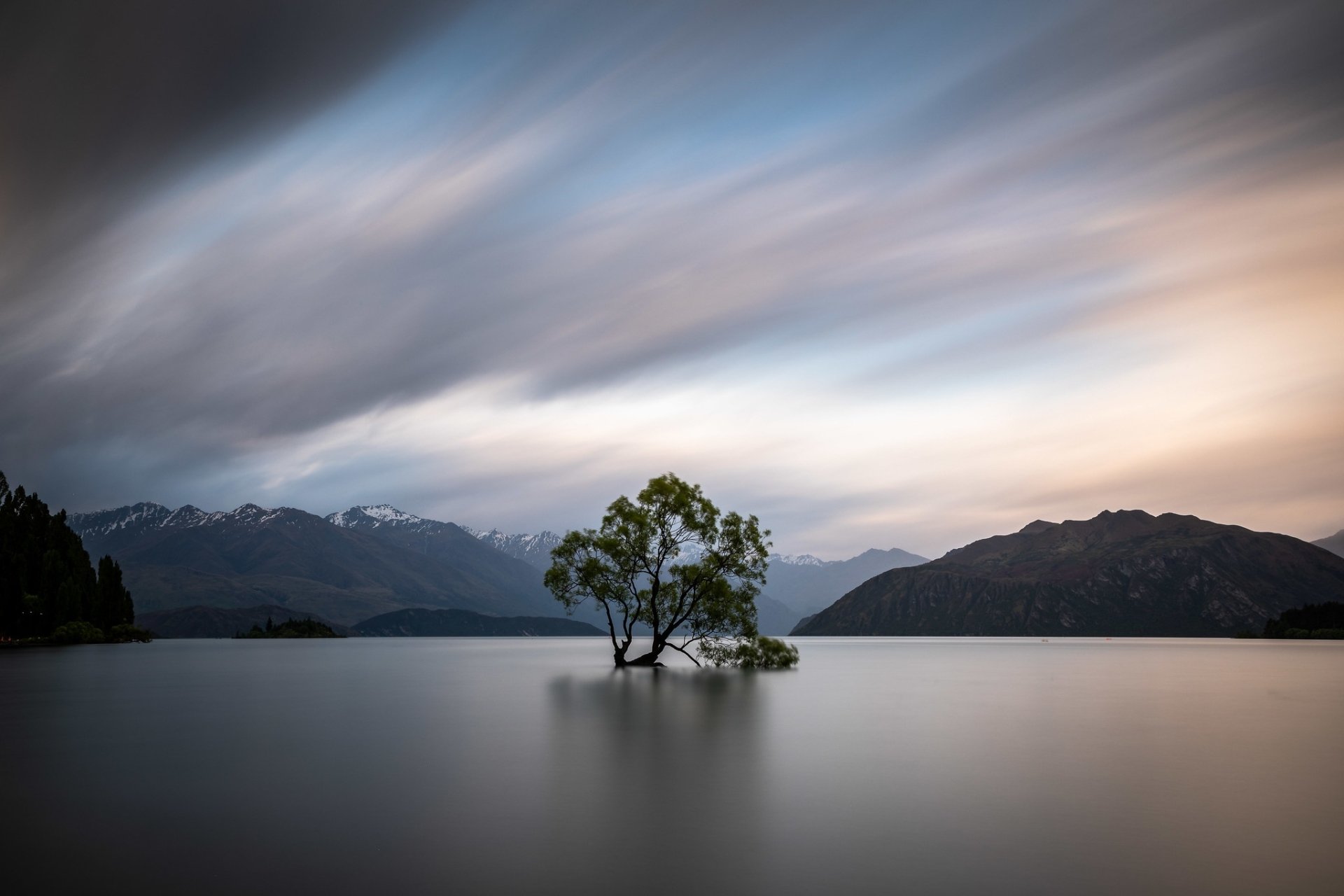 Download Tree Mountain Cloud Sky Nature Lake HD Wallpaper | 2048x1365 ...