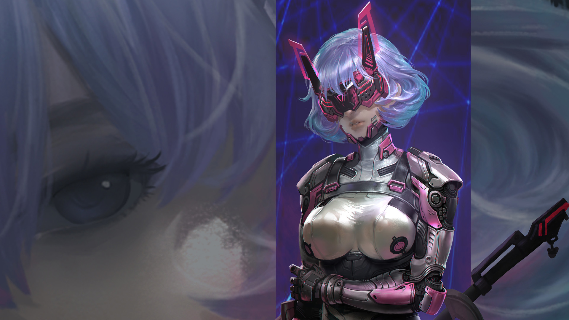 Download Mecha Warrior Sci Fi Woman Warrior HD Wallpaper by san mufan
