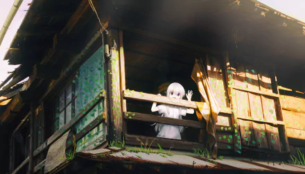  White hair girl looking out the window by 涸れ井戸