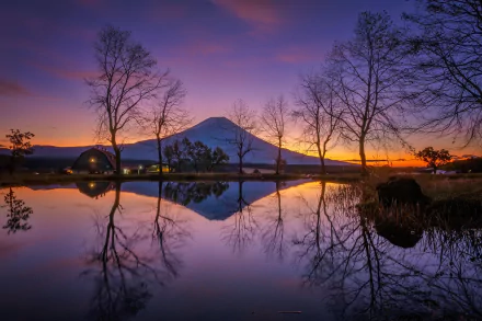 Japan house lake nature Mount Fuji Japan House HD Desktop Wallpaper | Background Image
