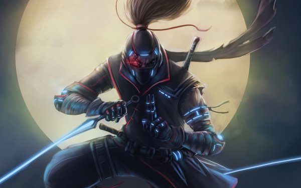 Sci Fi Cyberpunk Ninja Warrior HD Wallpaper | Background Image