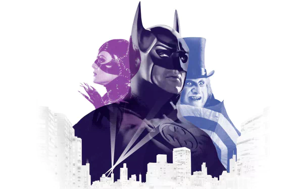 Michelle Pfeiffer Danny DeVito Michael Keaton Catwoman Penguin (DC Comics) Batman movie Batman Returns HD Desktop Wallpaper | Background Image