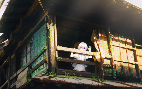  White hair girl looking out the window by 涸れ井戸