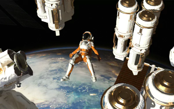 orbit Sci Fi astronaut HD Desktop Wallpaper | Background Image