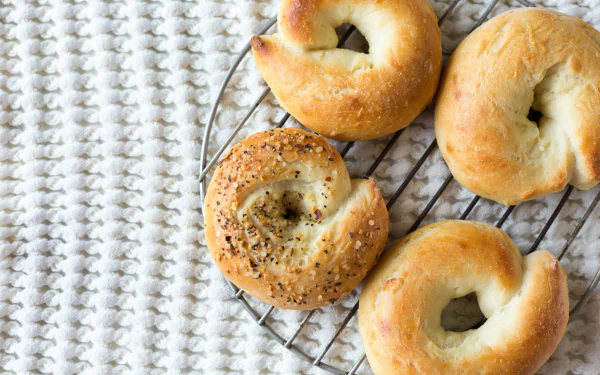  Bagels On Wire Rack by Sarah Pflug