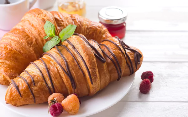 viennoiserie food croissant HD Desktop Wallpaper | Background Image