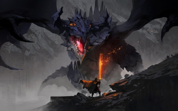 Fantasy Dragon Weapon Warrior Sword HD Wallpaper | Background Image