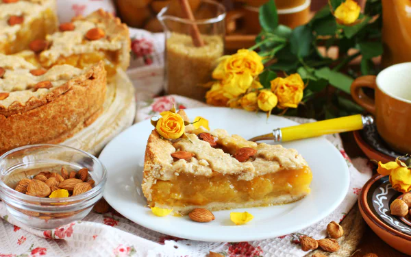 still life almond baking food pie HD Desktop Wallpaper | Background Image