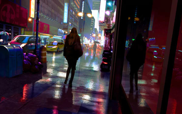 rain night artistic city rainy city HD Desktop Wallpaper | Background Image