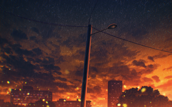 Anime Original Sky Rain HD Wallpaper | Background Image