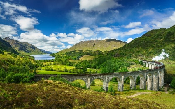 Vehicles Train Bridge Scotland HD Wallpaper | Background Image
