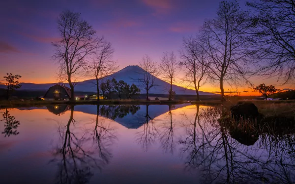 Japan house lake nature Mount Fuji Japan House HD Desktop Wallpaper | Background Image