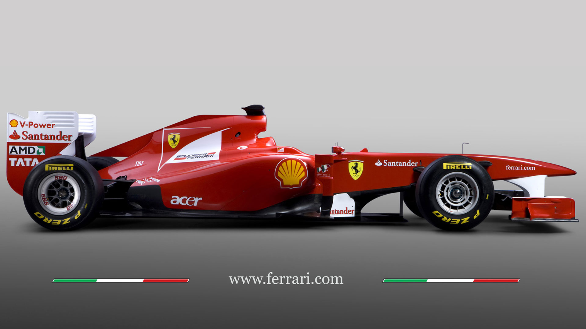Ferrari F150 2011 Formula 1 sports car on a desktop.