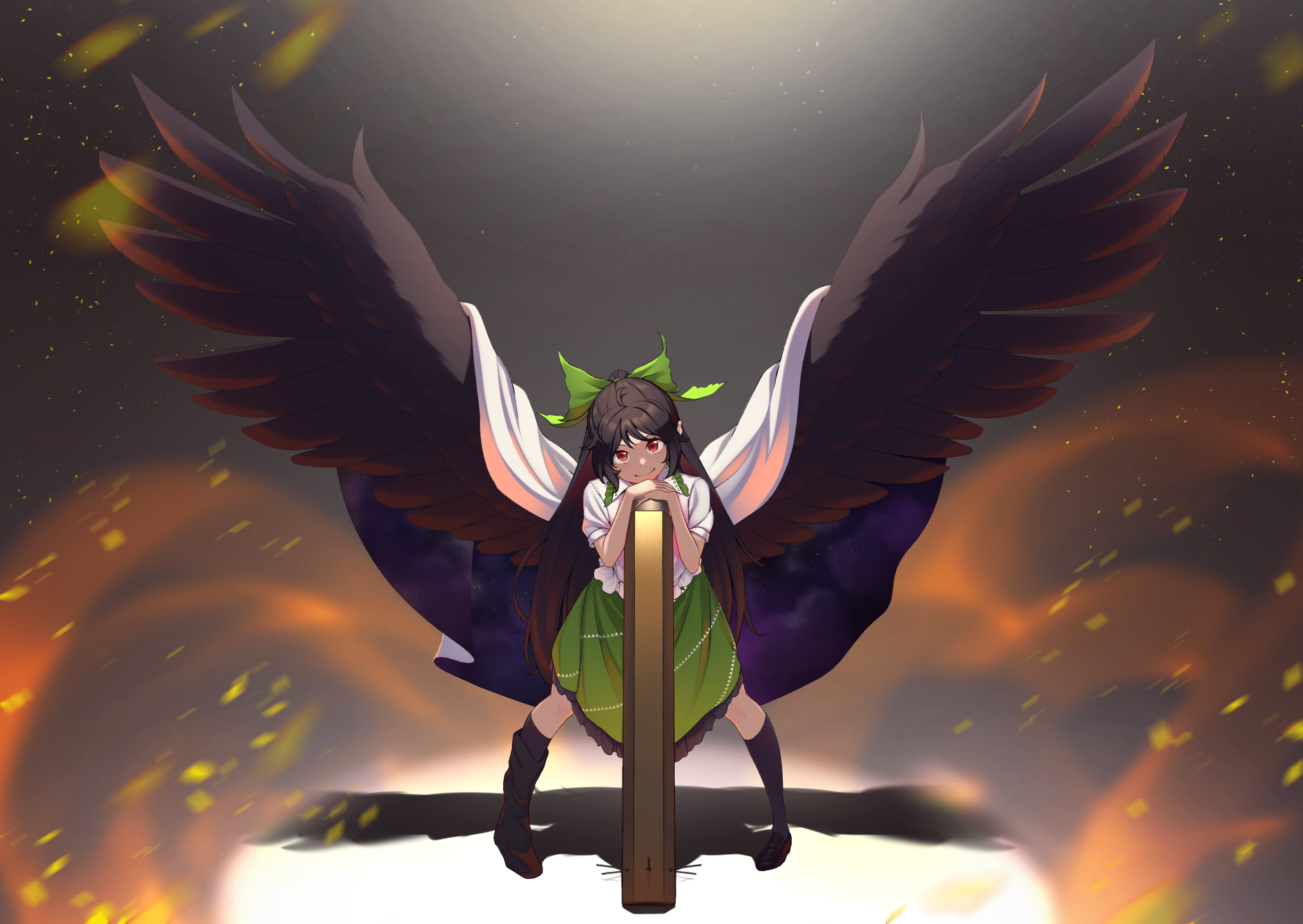 download-utsuho-reiuji-anime-touhou-hd-wallpaper-by