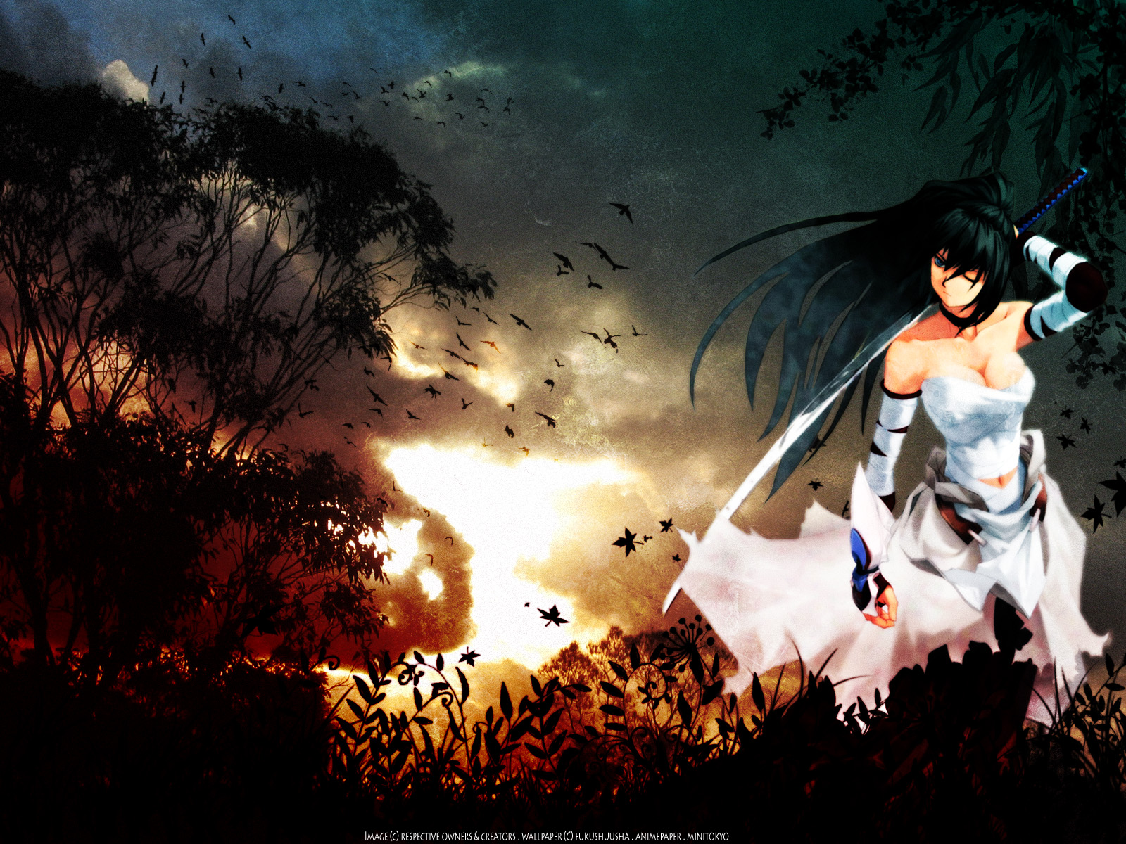 Anime girl desktop wallpaper. Created by sun-3. SEO-friendly alternative text.