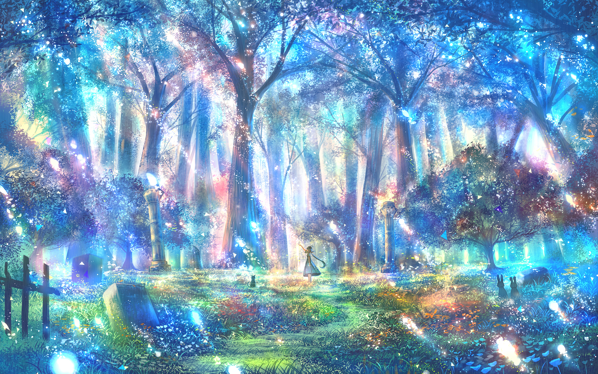 Anime Forest HD Wallpaper by 防人