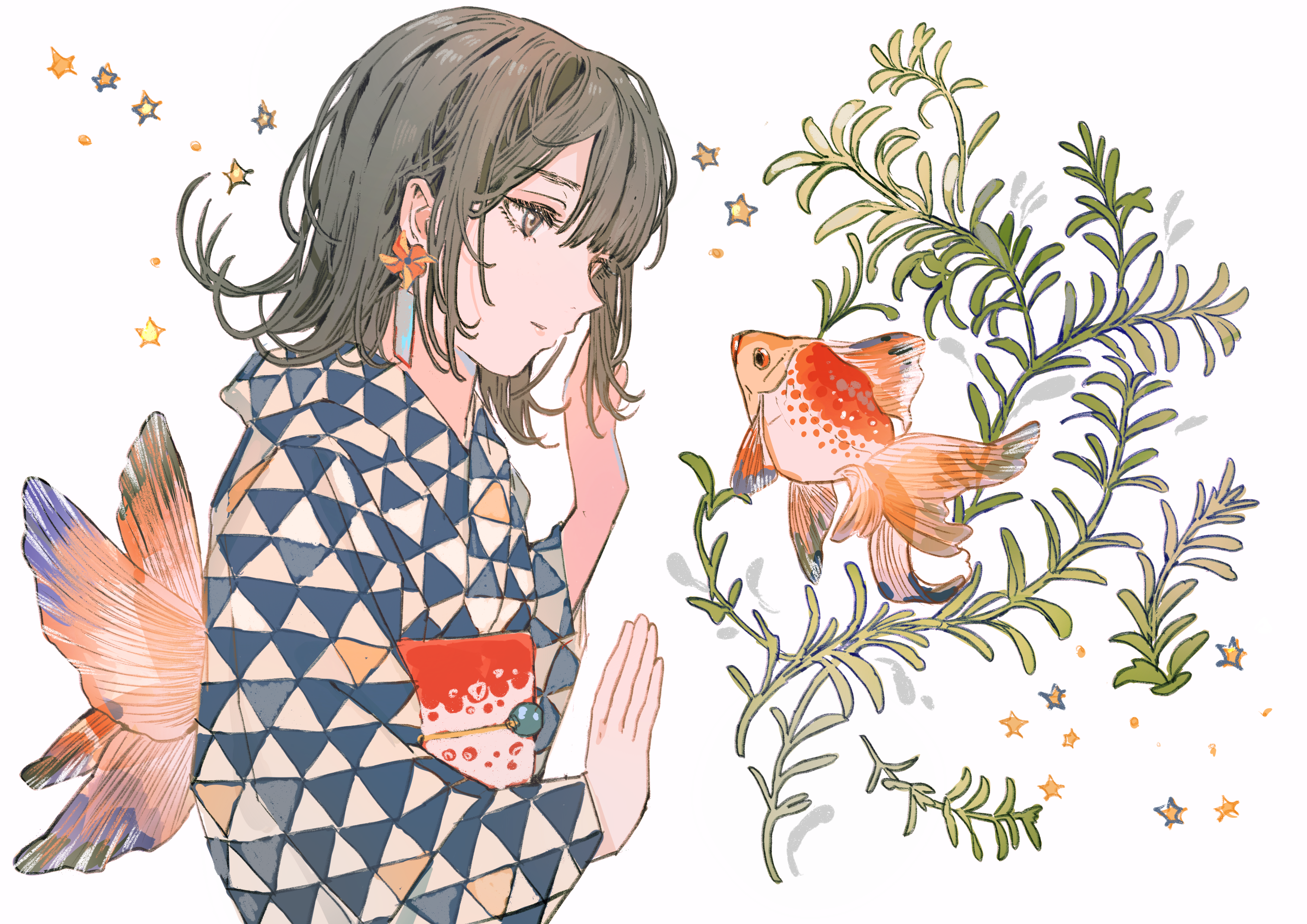 Download Fish Anime Original HD Wallpaper by 淵゛