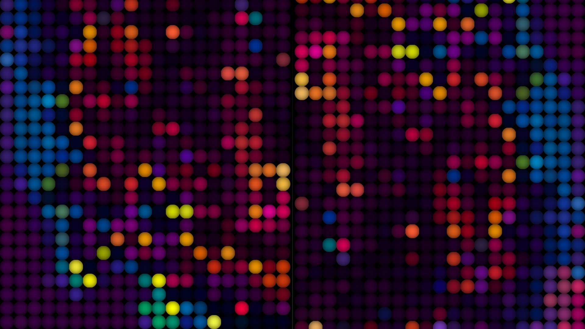 Разноцветные квадратики на экране