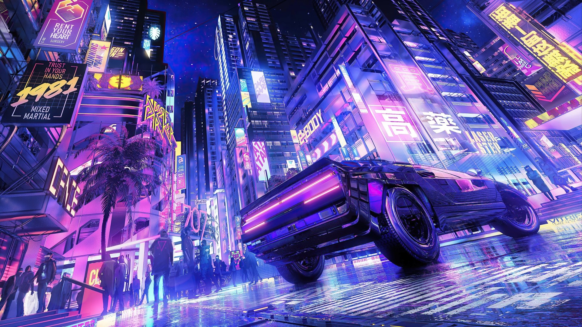 Download Futuristic City Car Sci Fi Cyberpunk Sci Fi City 4k Ultra Hd