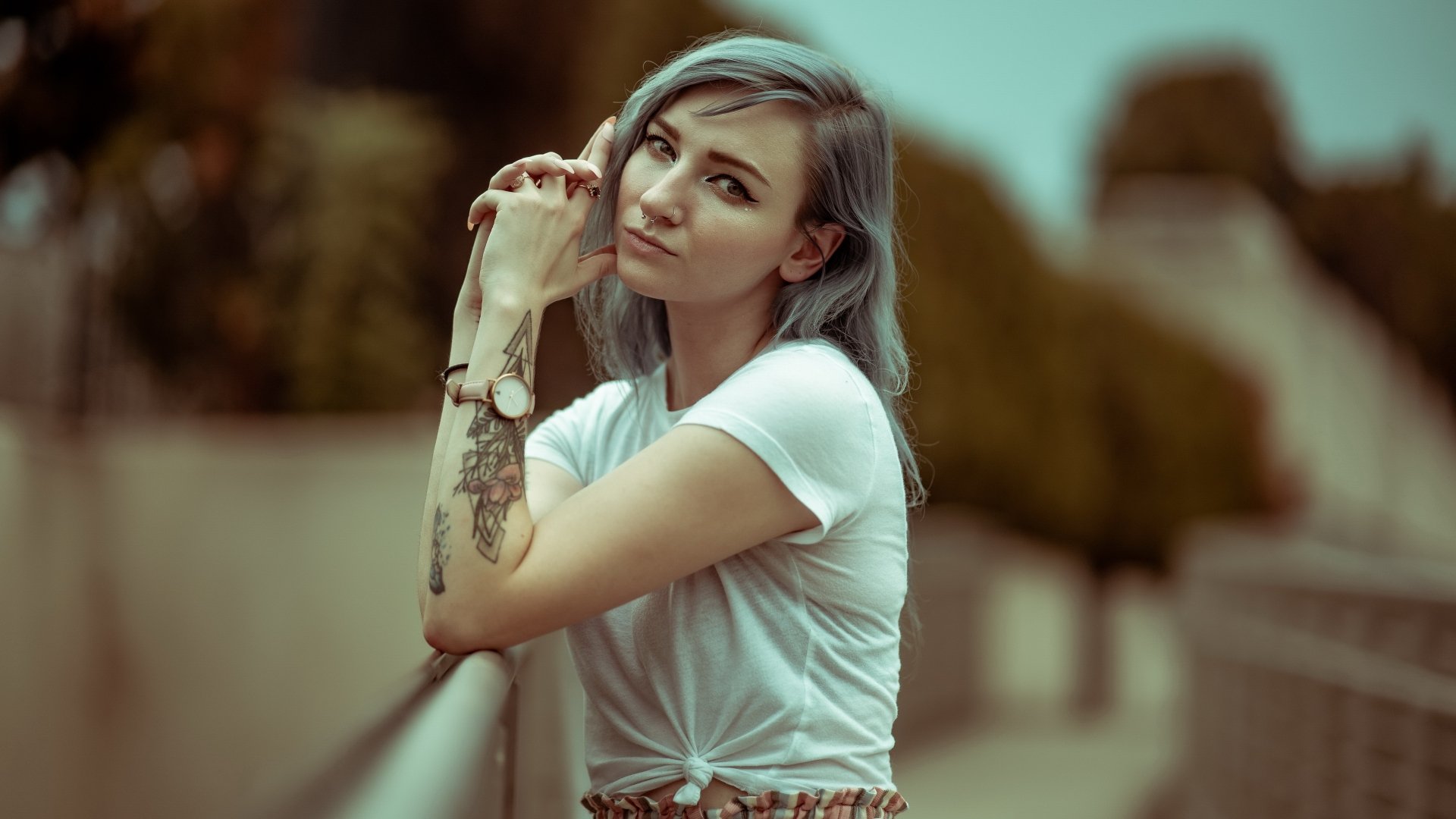 Download Depth Of Field Model Woman Tattoo 4k Ultra HD Wallpaper