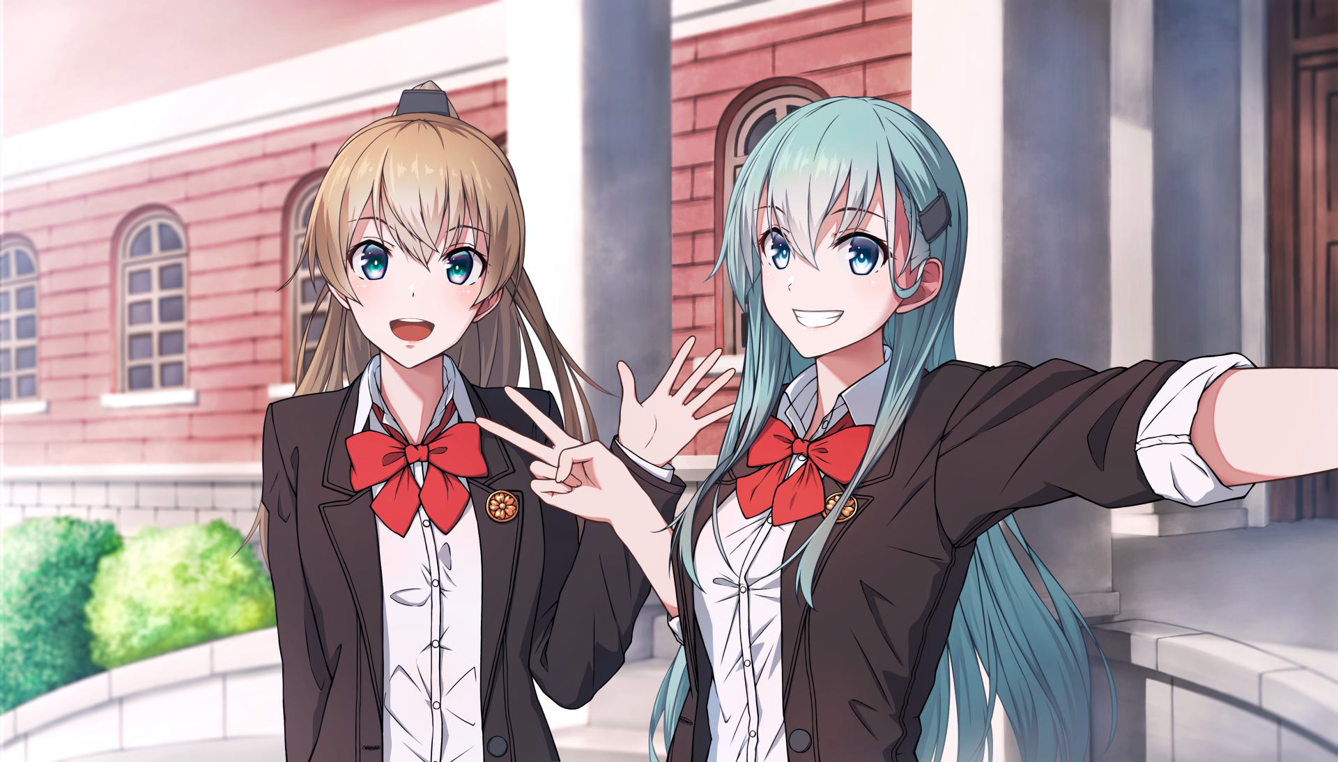 Download School Uniform Kumano (Kancolle) Suzuya (Kancolle) Anime Kantai Collection 4k Ultra HD Wallpaper by らんけぶ ⚓︎